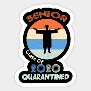 Class Of 2020 Quarantined Seniors Sunset Vintage Sticker